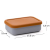 Oranžovo-šedý svačinový box kave home Lili