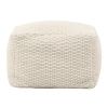Bílý puf Kave Home Mascarell 60 x 60 cm