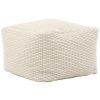 Bílý puf Kave Home Mascarell 60 x 60 cm