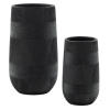 Set dvou černých zahradních květináčů Kave Home Tival Ø 24/35 cm