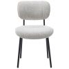 Bílá bouclé jídelní židle Unique Furniture Buffalo