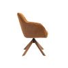 Cihlově oranžové čalouněné otočné křeslo Unique Furniture Avola s dubovou podnoží