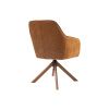 Cihlově oranžové čalouněné otočné křeslo Unique Furniture Avola s dubovou podnoží