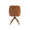 Cihlově oranžové čalouněné otočné křeslo Unique Furniture Avola s dubovou podnoží