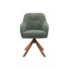 Zelené čalouněné otočné křeslo Unique Furniture Avola s dubovou podnoží