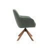 Zelené čalouněné otočné křeslo Unique Furniture Avola s dubovou podnoží