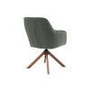 Zelené čalouněné otočné křeslo Unique Furniture Avola s dubovou podnoží