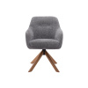 Šedé čalouněné otočné křeslo Unique Furniture Avola s dubovou podnoží