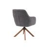 Šedé čalouněné otočné křeslo Unique Furniture Avola s dubovou podnoží