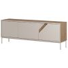 Béžový lakovaný TV stolek Marckeric Lilou 150 x 35 cm