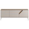 Béžový lakovaný TV stolek Marckeric Lilou 150 x 35 cm