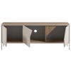 Béžový lakovaný TV stolek Marckeric Lilou 150 x 35 cm