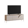 Béžový lakovaný TV stolek Marckeric Lilou 150 x 35 cm