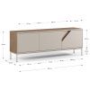 Béžový lakovaný TV stolek Marckeric Lilou 150 x 35 cm