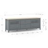 Zelenošedý dřevěný TV stolek Marckeric Misti 180 x 40 cm
