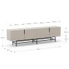 Béžový lakovaný TV stolek Marckeric Eldia 200 x 35 cm
