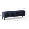 Tmavě modrý kovový TV stolek Marckeric Diora 160 x 35 cm
