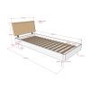 Bílá dřevěná postel Vipack Forrest 90 x 200 cm s bouclé čelem