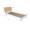 Dubová postel Vipack Forrest 90 x 200 cm s bouclé čelem