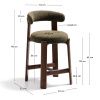 Zelená ořechová barová židle Kave Home Granite 65 cm