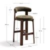 Zelená ořechová barová židle Kave Home Granite 75 cm