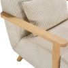 Béžové manšestrové křeslo Marckeric Bonnie s dubovou podnoží