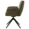 Zelené čalouněné otočné křeslo Unique Furniture Roxana