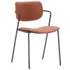 Červená koženková jídelní židle Marckeric Maika