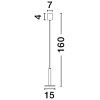 Černé kovové závěsné LED světlo Palencia 15 cm
