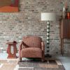 Červené čalouněné lounge křeslo DUTCHBONE KENT