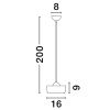 Zlaté závěsné LED světlo Nova Luce Keros 16 cm