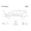 Světle béžová sametová rohová pohovka Cosmopolitan Design Vienna 255 cm, levá