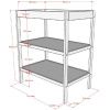 Antracitový dřevěný přebalovací pult Vipack Dino 80 x 52 cm