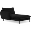 Černá sametová lenoška Cosmopolitan Design Vienna 170 cm, levá
