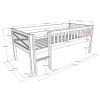 Bílá dřevěná dětská postel Vipack Scott 90 x 200 cm