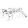 Bílá dřevěná dětská postel se skluzavkou Vipack Scott 90 x 200 cm