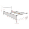 Bílá dřevěná postel Vipack Eva 90 x 200 cm