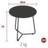 Zemitě červený kovový odkládací stolek Fermob Cocotte 34 cm
