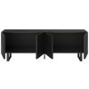 Černý lakovaný TV stolek Marckeric Peta 161 x 35 cm