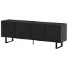 Černý lakovaný TV stolek Marckeric Peta 161 x 35 cm