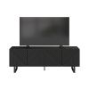 Černý lakovaný TV stolek Marckeric Peta 161 x 35 cm