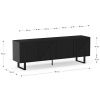 Černý lakovaný TV stolek Marckeric Peta 161 x 35 cm