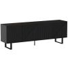 Černý lakovaný TV stolek Peta 161 x 35 cm