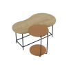 Červený set dvou lakovaných konferenčních stolků Marckeric Rosie 102x58 / 40 cm