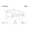 Tmavě šedá čalouněná dvoumístná pohovka Cosmopolitan Design Vienna 160 cm