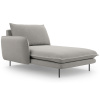 Světle šedá čalouněná lenoška Cosmopolitan Design Vienna 170 cm, levá