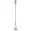 Kouřově šedé skleněné závěsné LED světlo Voi 16 cm