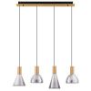 Kouřově šedé skleněné závěsné LED světlo Voi 78 cm