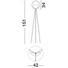 Černo-zlatá kovová stojací LED lampa Kitro 151 cm
