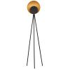 Černo-zlatá kovová stojací LED lampa Kitro 151 cm